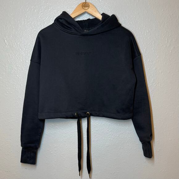 Shefit Women’s Comfort Cropped Athletic Gym Hoodie Sweatshirt Black Size Small - Picture 3 of 8